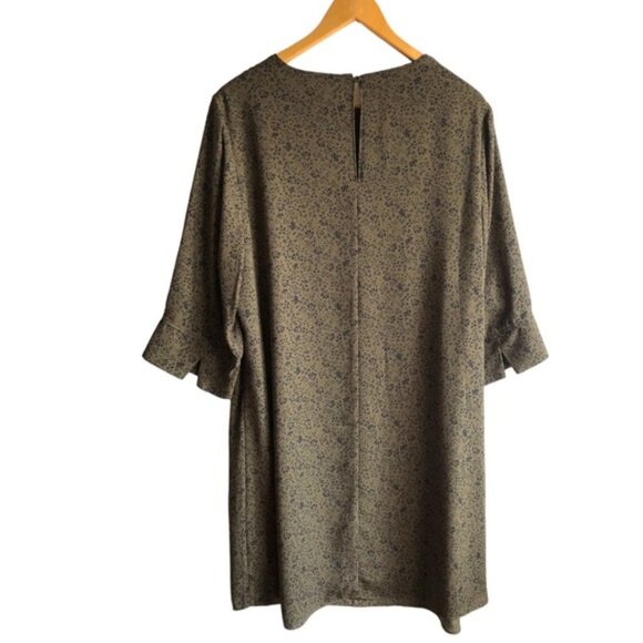 Addition Elle Tunic Dress US 14 Belted Olive Green Floral - Picture 6 of 12
